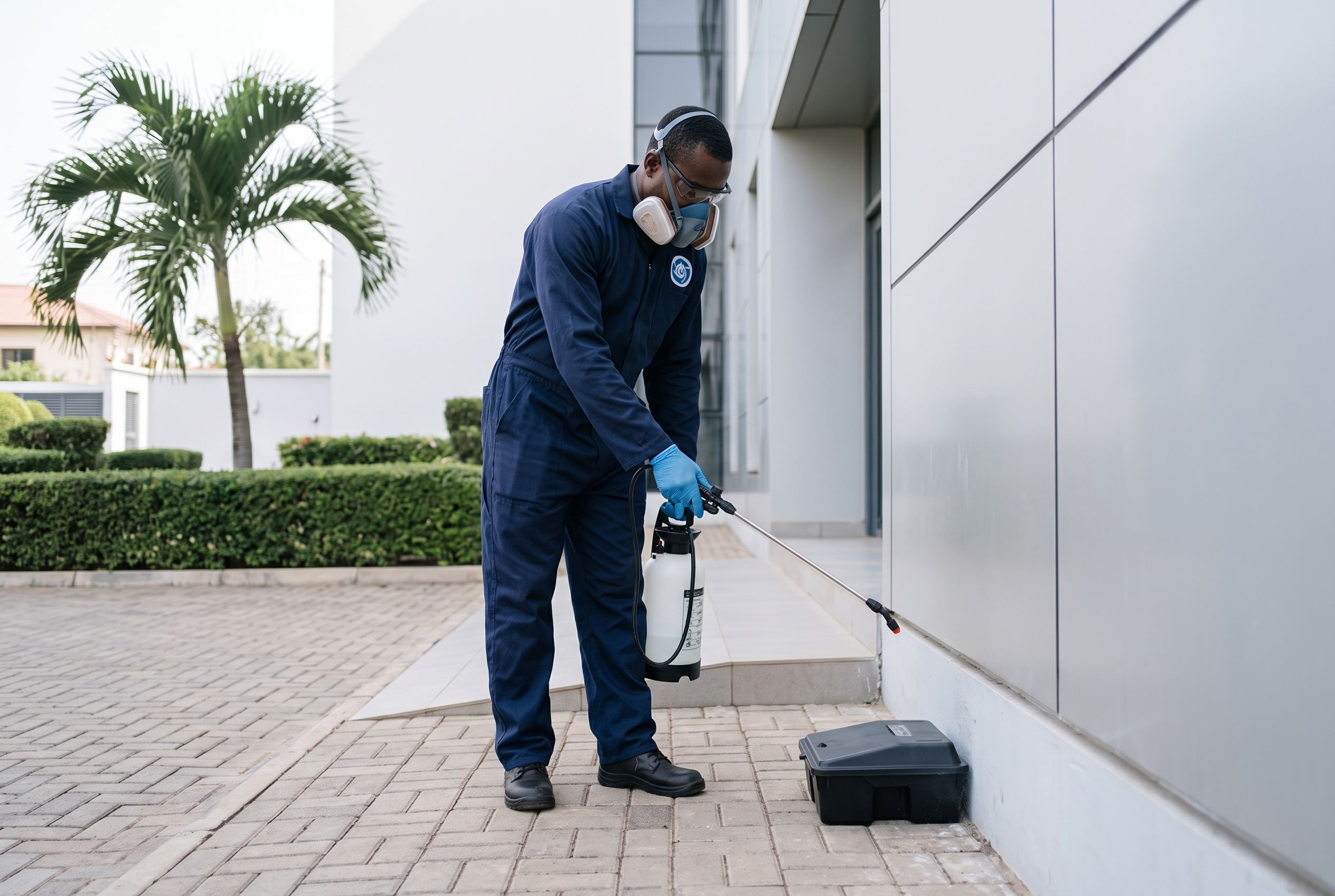 Pest control technician at work